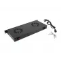 Ventilācijas panelis LANBERG AK-1502-B, 1U, 2 ventilatori, 230V, 38W, 483×44.5×192 mm, melns