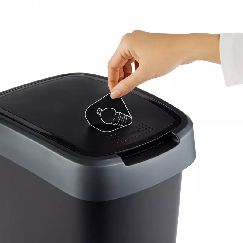 Rotho Twist rotējošs atkritumu spainis 50 l, sudraba krāsā