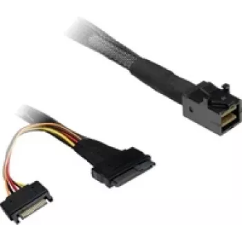 Inter-Tech SFF-8643 uz SFF-8639 kabelis, melns, kompakts dizains