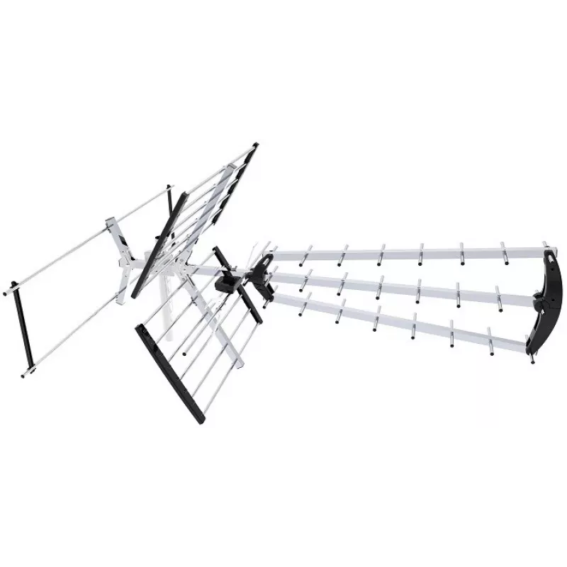 Āra/iekštelpu DVB-T antenna LIBOX LB2000 ar 69 dB pastiprinātāju, 174–790 MHz, alumīnijs/melns