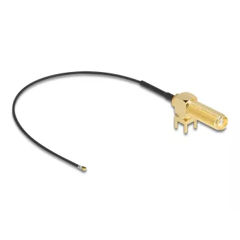 DeLOCK Coaxial kabelis 12031 0.15m RP-SMA – I-PEX MHF4 Melns
