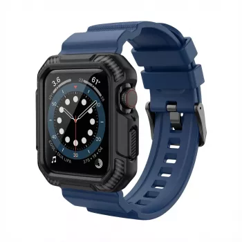 Rokassprādze GUAN Premium Pro Apple Watch 40mm 41mm 38mm 42mm Zili Melna - nomaiņas siksniņa