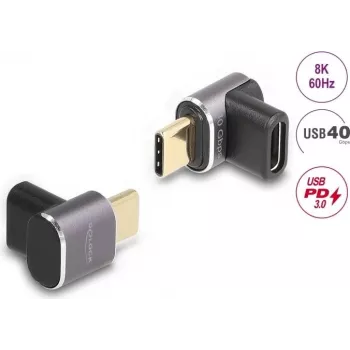 USB-C adapteris DeLOCK 60059 40 Gbps USB Type-C PD 3.0 100 W leņķveida