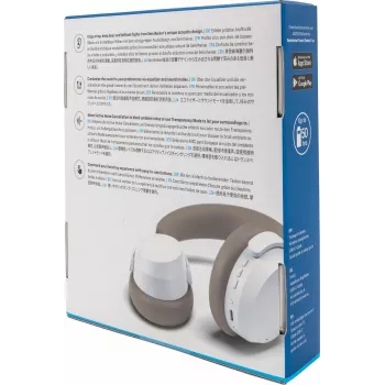 Austiņas Sennheiser ACCENTUM Wireless — Bluetooth 5.2 Class 1, 50 h akumulators, 0,8 Ah, balta, apauss, iebūvēts mikrofons