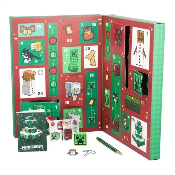 Adventes kalendārs Paladone Minecraft Stationery 24 dienas — kancelejas preču komplekts ar 24 pārsteigumiem