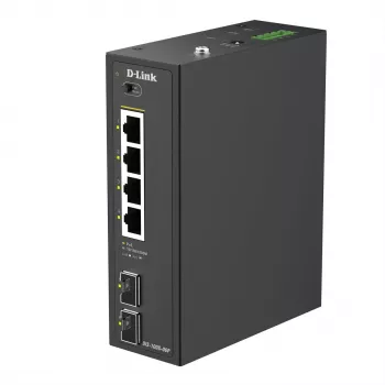 D-Link 6-Port Gigabit Industrial PoE+ Nenodrošināts Slēdzis ar 2 SFP Portiem
