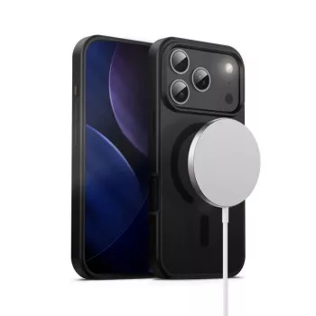 Telefona maciņš Crong MagSafe iPhone 17 Pro — hibrīds melns