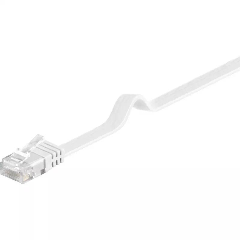 Wentronic Goobay CAT 5e plakanais patch vads, U/UTP, balts, 5 m - CCA vara maisījums (93361)