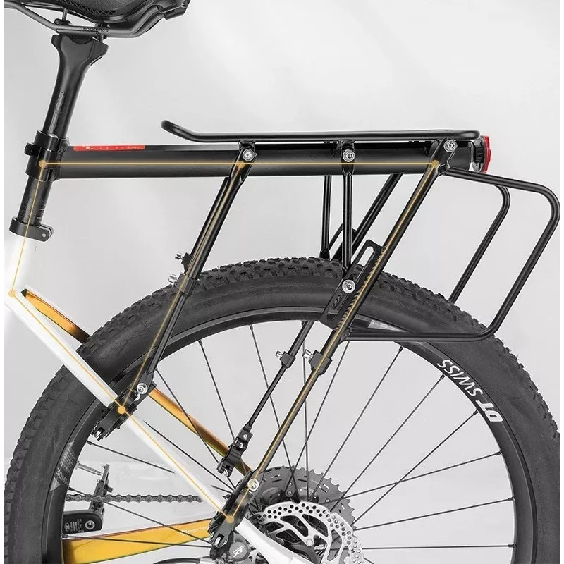 Rockbros 33210004001 melns velosipēda bagāžnieks ar plauktu