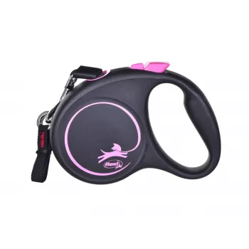 Flexi Black Design S 5 m suņa pavada ar automātisko tinumu