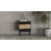 Cama INSERTO Naktsskapītis, 2 gab., 50x40x61.5 cm, melns + LED