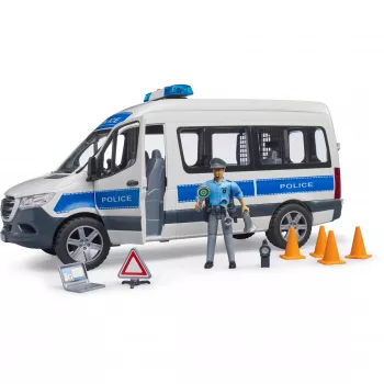 BRUDER Mercedes-Benz Policijas Sprinter komplekts ar figūriņu un gaismas/skaņas moduli