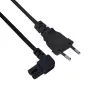 Strāvas kabelis SAVIO CL-144, 3 m, leņķveida 2-pin uz IEC Type E savienotāju, melns