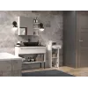 Brīvi stāvošs vannas istabas plaukts ar baltu rāmi NEL V DS BIEL POŁ — 3 plaukti, 300×300×850 mm