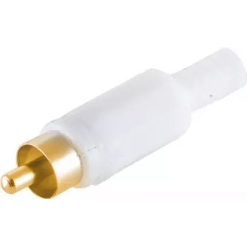 RCA (Cinch) spraudnis ShiverPeaks 51400-WG — balts korpuss, apzeltīti kontakti