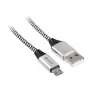 USB kabelis Tracer TRAKBK46928 1m USB A Micro-USB B Melns Sudrabs