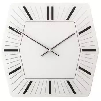 NeXtime klok 8128wi Hexagon sienas pulkstenis, 43x43 cm, balts