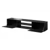 TV skapis Cama Meble SLIDE 200K — 200x40x37 cm, spīdīgi melns, skaidu plātnes virsma
