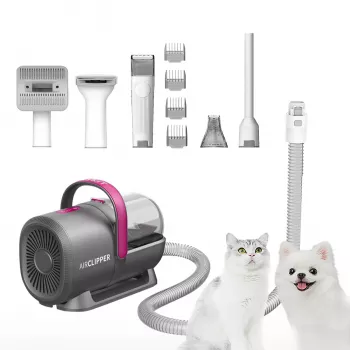 PETKIT AirClipper 5-in-1 LM4 mājdzīvnieku spalvas kopšanas komplekts ar putekļsūcēju, pelēks/balts
