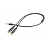 Gembird CCA-417M audio adapteris, 4 kontaktu 3,5 mm spraudnis uz 2x 3,5 mm ligzdas, 0,2 m, melns