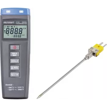 VOLTCRAFT K102 + TP 203 temperatūras mērīšanas instruments -200 līdz +1370 °C, zonde tips K