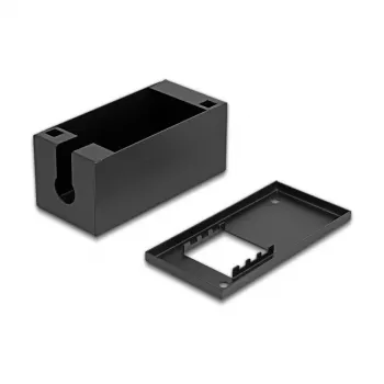 Sadalījuma kārba DELOCK Easy 45 moduļu turētājs galdam vai sienai, metāls, melna, 2x22.5x45 mm vai 1x45x45 mm