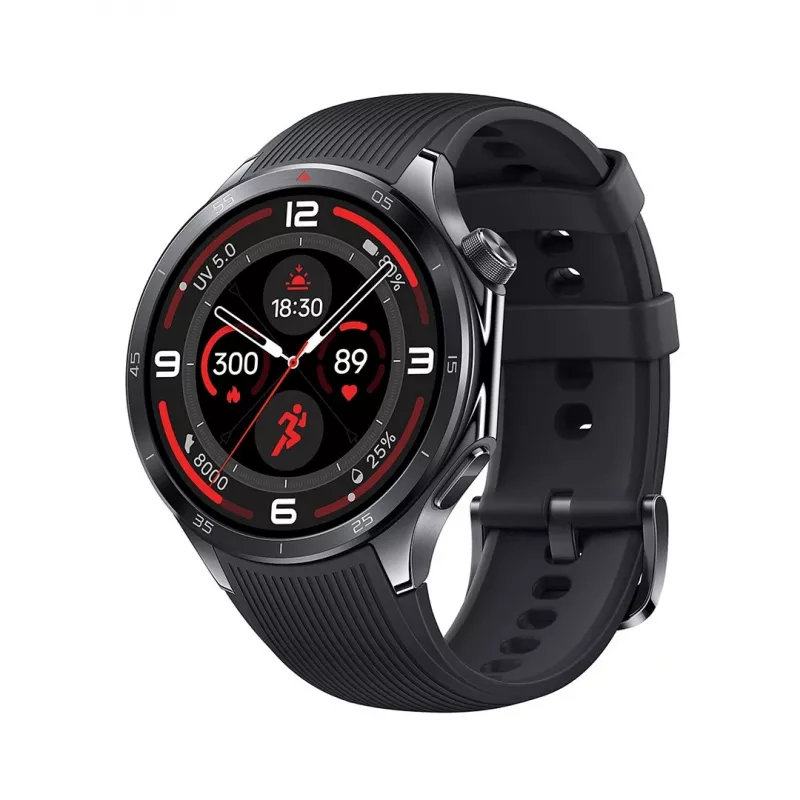 Viedpulkstenis ONEPLUS Watch 3 Obsidian Titanium — 46 mm nerūsējošā tērauda korpuss, AMOLED 1.5 collas, GPS, IP68, 5 ATM, Snapdragon W5, 16 dienu akumulators