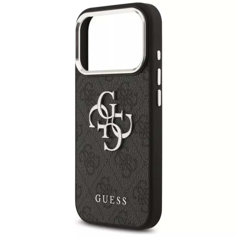 GUESS | Hardcase 4G | Aizmugures vāciņš | iPhone 17 Pro Max | Apple | Ekoloģiskā āda/PC/Plastmasa/TPU | Melns