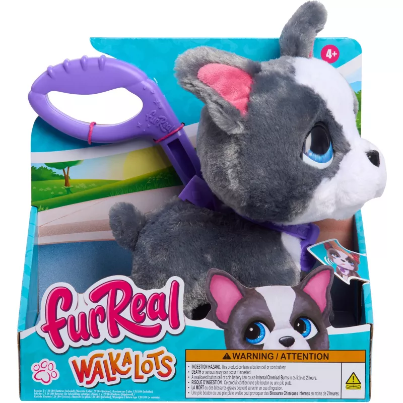 furReal Walk-a-Lots franču buldogs, rotaļu figūriņa