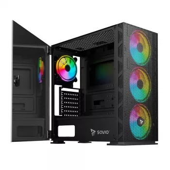 SAVIO Raptor X1 ARGB stikla/melnais korpuss