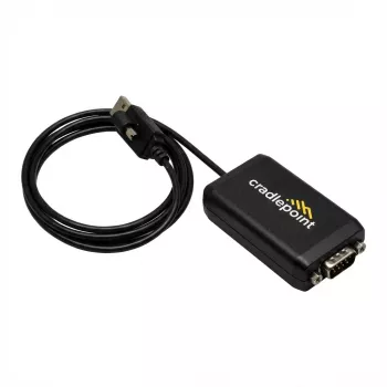 Serial-to-USB kabelis CradlePoint 170873-000 — USB (vīrišķais) skrūvējams uz RS-232 (sieviešu) skrūvējams, 40 cm, īkšķskrūvju savienotāji