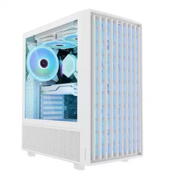 MODECOM BREEZE ARGB Flow MIDI datora korpuss, ATX, USB 3.0 ×2 + USB-C, baltā krāsā