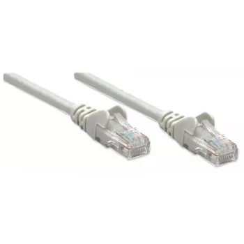 Intellinet tīkla vads, Cat6, 1m, Pelēks, CCA, U/UTP, PVC, RJ45, Apzeltīti kontakti, Aizsargāts, Ar boot, Mūža garantija