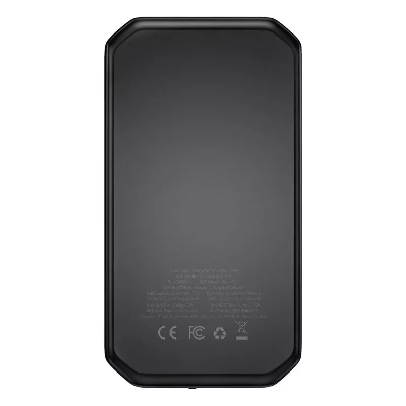 Baseus BS-CH001 - iedarbināšanas ierīce, pastiprinātājs 10000 mAh 12V (1000 A / 500 A) + krokodila spailes (melna)