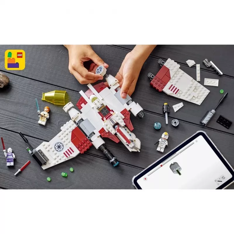 LEGO Star Wars V-19 Torrent Fighter 75432 būvēšanas komplekts — 567 detaļas, 3 minifigūras, spēles un izstādes modelis