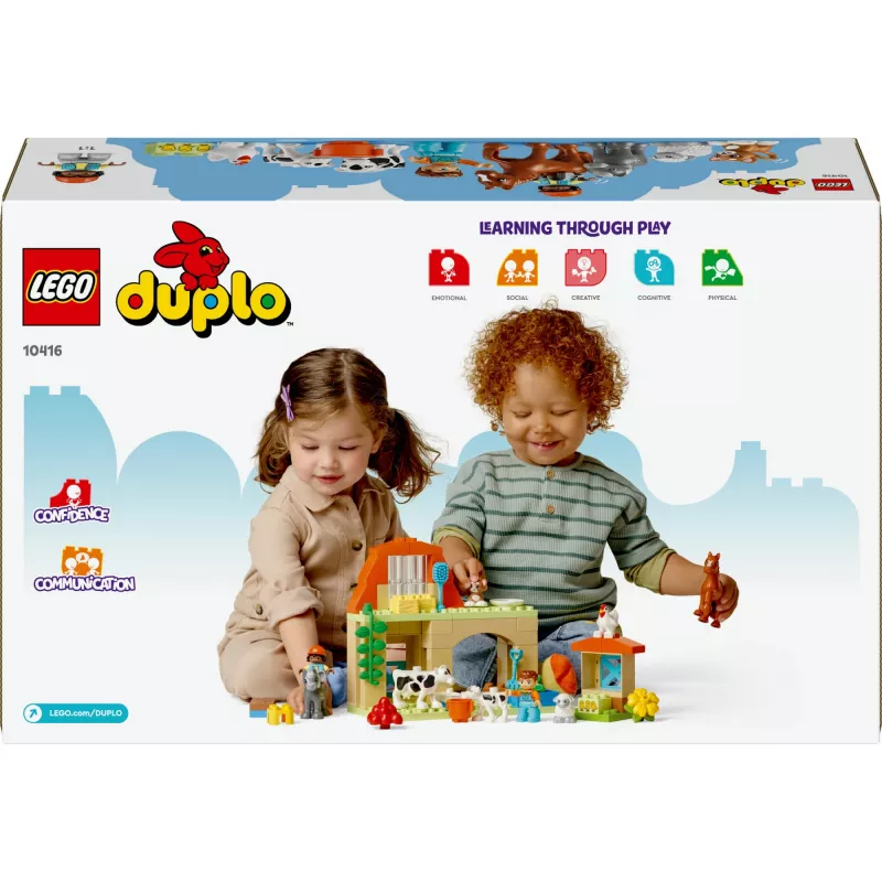 Konstruktors LEGO DUPLO Lauku sētas dzīvnieku kopšanas komplekts 10416 — 74 gabali, 2 minifigūras, vecums 2+
