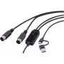 Renkforce RF-6439636 USB, MIDI adapteris [2x DIN-Spraudnis 5pol. - 1x USB-C®, USB-A] Melns 2 m