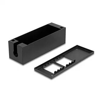 Sadalījuma kārba DeLOCK Easy 45 metāla, melna, 4×22.5×45 mm vai 2×45×45 mm