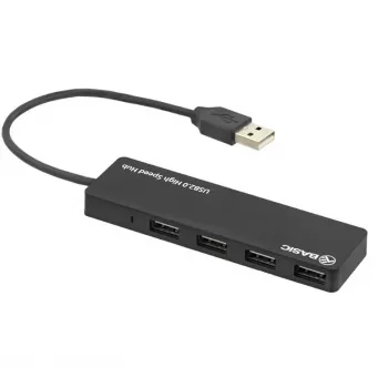 USB centrmezgls Tellur Basic 4-portu USB 2.0 — melns