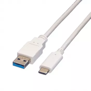 VALUE USB kabelis - USB 3.0 (tēviņš) uz USB Type C (tēviņš) - 5 V - 900 mA - 50 cm - Balts (11.99.9010)