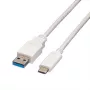 VALUE USB kabelis - USB 3.0 (tēviņš) uz USB Type C (tēviņš) - 5 V - 900 mA - 50 cm - Balts (11.99.9010)