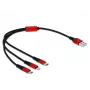 Delock 3-in-1 uzlādes kabelis 30 cm