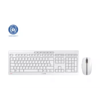 CHERRY Stream Desktop bezvadu tastatūra un pele, QWERTZ, balta