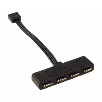 Akasa AK-CBLD02-10BK RGB LED sadalītājkabelis, 4 kontaktu, 10 cm, melns