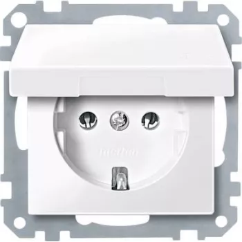 Kontaktligzda merten MEG2311-0319 CEE 7/3 balta, termoplasts, 250 V 16 A