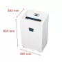 Smalcinātājs HSM Pure 420 — daļiņu griezums P-4, 24 cm darba platums, 15 lapu ietilpība, 35 L tvertne, balts