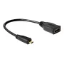 HDMI kabelis DeLOCK 65391 0.23m Type A uz Type D Melns