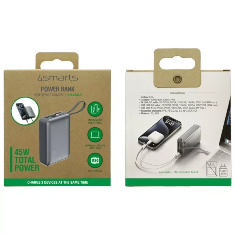 Portatīvais barošanas bloks 4smarts 541409 20000 mAh