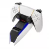 FIXED FIXPS5-DCC-BW uzlādes stacija PlayStation 5 DualSense kontrolleriem, vadu, melnbalta