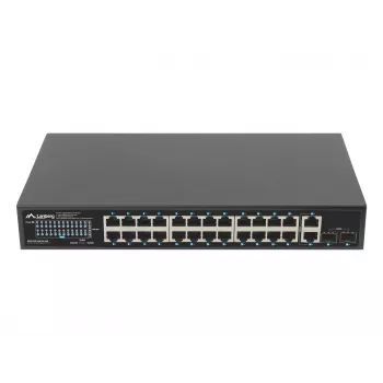 Nepārvaldāms PoE+ slēdzis Lanberg RSGE-24P-2GE-2S-250, 24 porti, 250 W, 19 inch statīva montāža